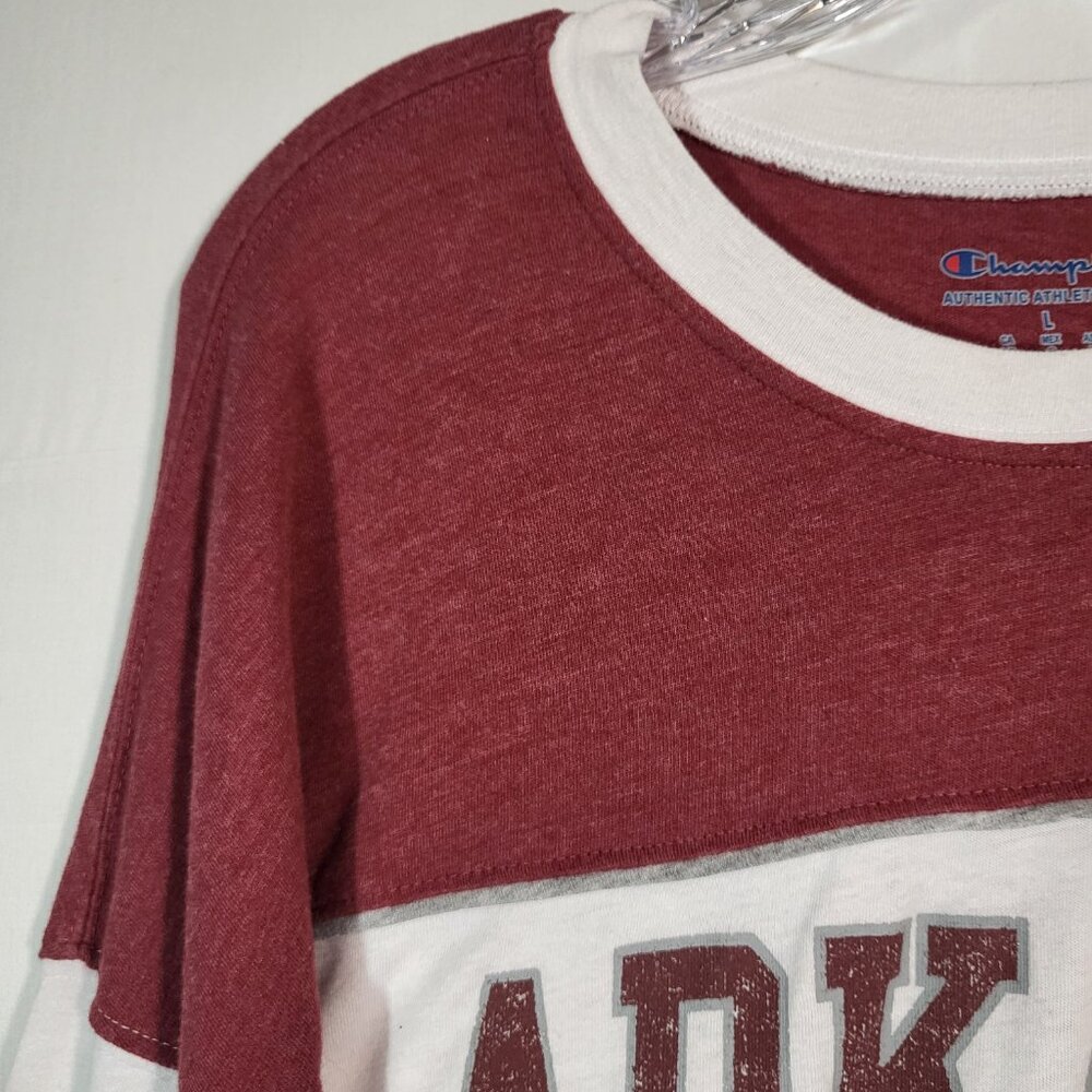 Champion Woman's Long Sleeve T Shirt Distressed Arkansas Razorbacks Size Large - Picture 2 of 8